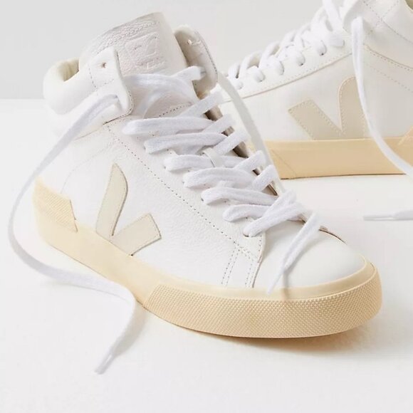 Veja Shoes - NEW IN BOX Veja Minotaur Sneakers High Top Shoes Chrome Free Leather in White